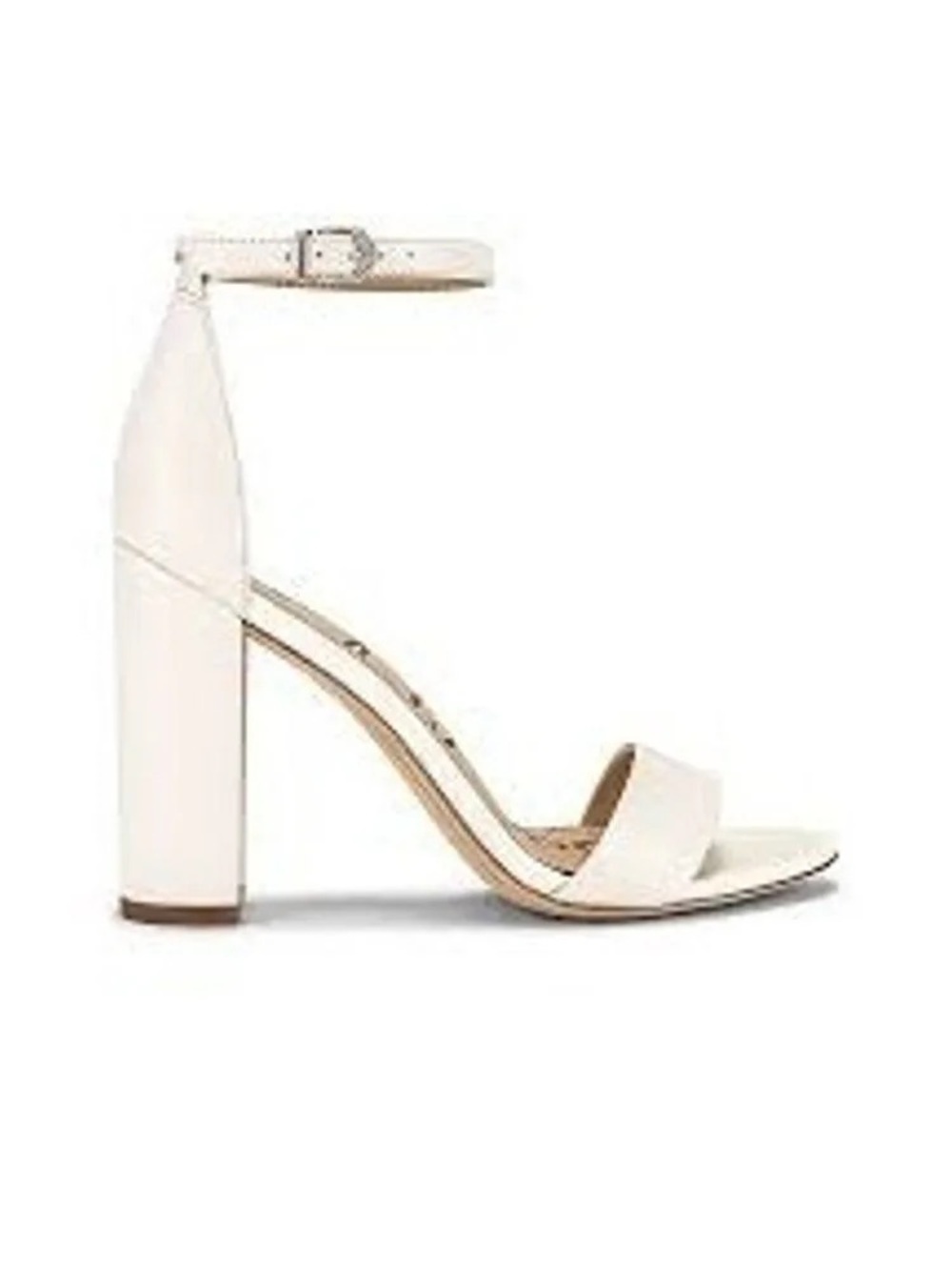 Sam Edelman | Women’s Ivory Block Heel Ankle-Strap Open Toe Sandal Heels Size 8